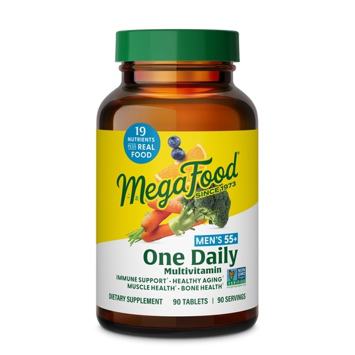 [BRSWGFAPOB6ROC32] MegaFood Multivitamin for Men 55+ One Daily Mens Multivitamins, Methylated B12, Vitamin D3, C & Zinc - Healthy Aging, Bone & Muscle Health & Immune Support - Vegetarian - 90 Tablets