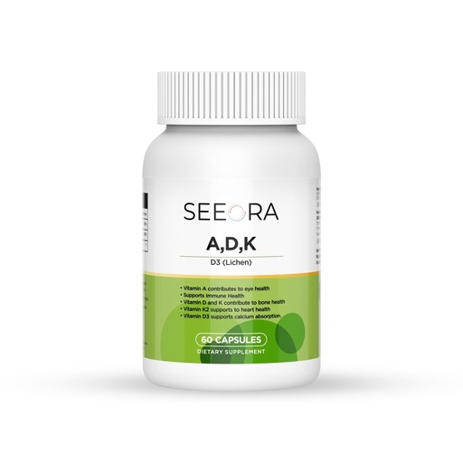 [BRSRGYYQCQIBQG32] Vitamin ADK Supplement High Potency Vitamins A, D3 & K2 | Supports Bone, Heart & Immune Health | 60 Capsules, 2-Month Supply | Gluten-Free, Dairy-Free, Non-GMO