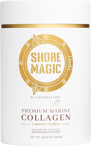[BRSWYBIDBMCQY2TD] Shore Magic Premium Marine Collagen Powder Types I-IV | Wild Fish-Sourced, Hydrolyzed, Unflavored & Odorless | 9g Protein Per Serving – Supports Skin, Hair, Nails, Joints & Bones | 4-Month Supply