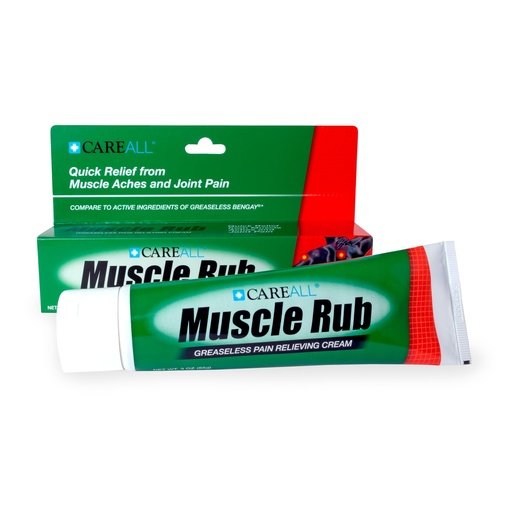 [BRSWKFQDAQGBWCD2] CareAll Muscle Rub Non-Greasy Cream 3.0 oz. Ultra Strength. Relief from Minor Aches and Pains in Muscles and Joints. 10% Menthol & 15% Methyl Salicylate