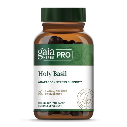 [BRSROZQPCQIRE33J] GAIA HERBS PRO Holy Basil - Stress Support Supplement - Contains Organic Holy Basil Leaf - Vegan, Gluten-Free & Soy-Free - 60 Liquid Phyto-Caps (60 Servings)