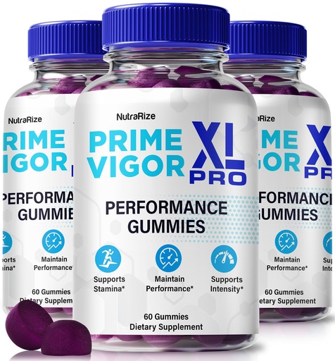 [BRSRACYCOIIRU3DU] (3 Pack) Prime Vigor XL Pro Male Gummies, Official PrimeVigor XL Pro for Men, Premium Blend for Peak Performance, Energy & Stamina, Prime VigorXL Pro Support, PrimeVigorXL Pro ME (180 Gummies)