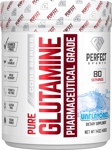 [BRSWYEAYPMFWKG3X] Perfect Sports Free Form Glutamine Powder | 100% Pure, Micronized, HPLC Tested Glutamine | Immune & Gut Health | Vegan & Non GMO | 80 Servings (Unflavored)