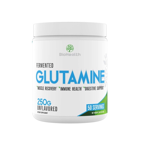 [BRSWGBL6CQOWAGT2] BioHealth Nutrition L-Glutamine | 250g Unflavored Glutamine | 50 Servings | Vegan | Non-GMO | Muscle Recovery | Gut Health | Immune System Support