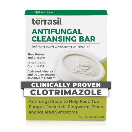 [BRSWIGAFBADBKGA3] terrasil Antifungal Soap, Care & Relief of Jock Itch, Athletes Foot, Yeast Infection, Ringworm & Tinea Symptoms, Clinically Proven Clotrimazole, Natural, Dermatologist Tested (75gm)