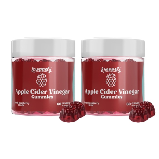 [BRSROZYNA4DQM2YY] Droppels Apple Cider Vinegar Gummies 1000mg with Beet Root & Pomegranate | Non-GMO, Vegan-Friendly, Gluten Free | Supports Digestion, Metabolism, Energy & Immune Health | Raspberry Flavor