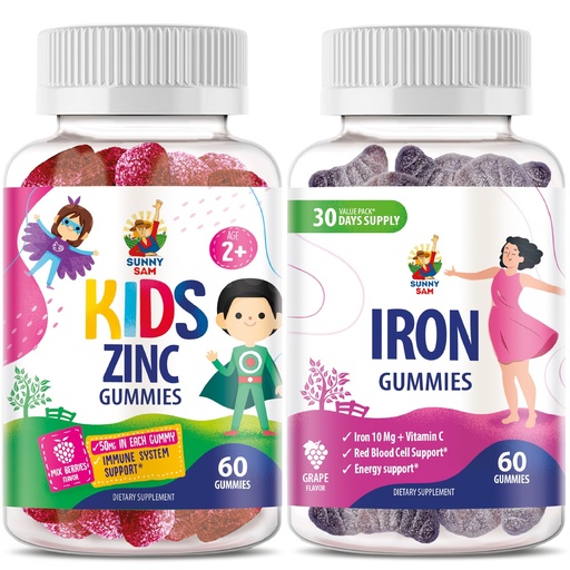 [BRSRAYL2BYMBEELF] SUNNY SAM Iron Adults with Vitamin C & Zinc Kids Gummies