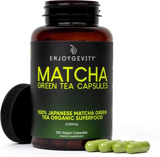[BRSRMAL3BN4GYCT7] Orgánica Matcha Green Tea Capsules - Energía Natural Boost - Caffeine Gradual Limpio - Japonés Pills de té verde Matcha - 100% Natural Antioxidante - Calming and Relaxing - 120 cápsulas diarias - 2,000/mg