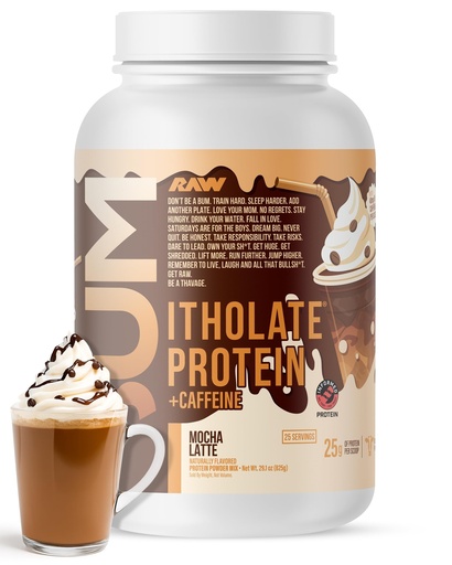 [BRSREHA5DJ7QIHT5] RAW Whey Isolate Protein Powder, Mocha Latte (CBUM Itholate Protein) - 100% Grass-Fed Sports Nutrition for Muscle Growth & Recovery - Low-Fat, Low Carb, Naturally Flavored - 25 Servings