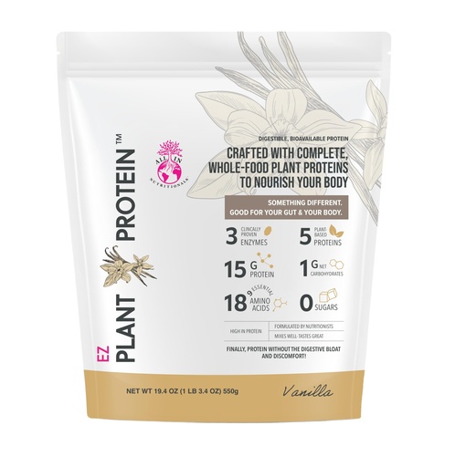 [BRSROAYNPMAQMAY6] All In Nutritionals EZ Plant Protein. Plant Protein Powder with Fermented Rice, Pumpkin Seed & Pea, Sacha Inchi, Digestive Enzymes, Gluten-Free, Non-GMO, 15g Protein, Vanilla Flavor, 25 Servings