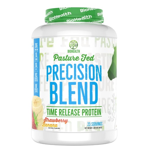 [BRSRAYAZBYDRQHTV] BioHealth Nutrition Precision Blend Strawberry Banana | Time Released Whey Protein Blend | Muscle Building | Recovery | Meal Replacement | 2lb