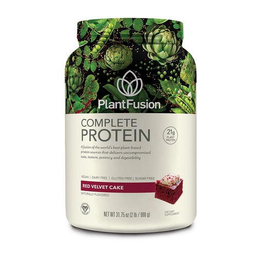 [BRSWIZL6OEFRUGYZ] PlantFusion Complete Vegan Protein Powder - Plant Based Protein Powder With BCAAs, Digestive Enzymes and Pea Protein - Keto, Gluten Free, Soy Free, Non-Dairy, No Sugar, Non-GMO - Red Velvet 2 lb
