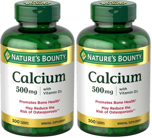 [BRSRGEARPIBBG3D2] Nature's Bounty Calcium Plus 400 IU Vitamin D3, Immune Support & Bone Health, 300 Tablets (Pack of 2)