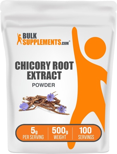 [BRSWGGAOAQIBGCDO] BulkSupplements.com Chicory Root Extract Powder - Chicory Root Powder, Fiber Supplement - Vegan & Gluten Free, 5g per Serving, 500g (1.1 lbs) (Pack of 1)