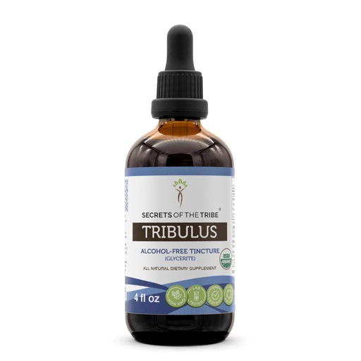 [BRSROHADPIBBEYL7] Secrets of the Tribe Tribulus USDA Organic | Alcohol-Free Extract, High-Potency Herbal Drops | Made from 100% Certified Organic Tribulus (Tribulus terrestris) Dried Fruit (4 oz)