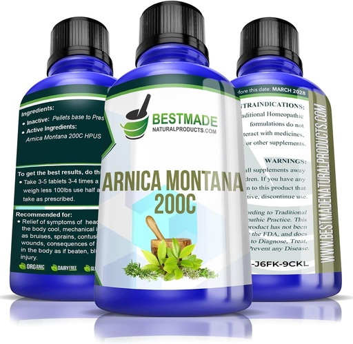[BRSWG232AQHQMFA7] Bestmade Natural Products Turbo Arnica 200C - Comprehensive Arnica Pellets for Muscle Recovery, Soreness Relief, and Holistic Wellness Support, 350 Pellets