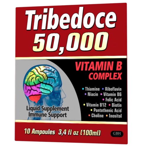 [BRSRA2YTBECGKYIV] 50,000 - Vitamin B Complex Liquid Supplement, Immune Support, Non-GMO, 10 Ampoules (3.4 fl oz / 100 ml)
