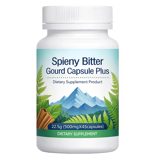 [BRSRGCYPOIMBSELK] Spiny Bitter Gourd Capsule Plus, Bitter Melon Capsules for Daily Metabolism Support & Natural Energy, with Cinnamon, Ginseng & Mulberry Leaf Extract, Vegan Dietary Supplement, 45 Capsules