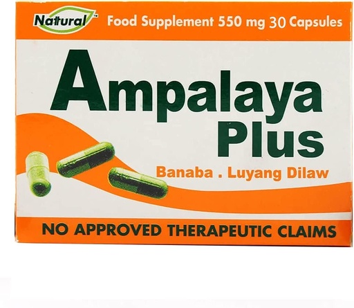[BRSRMFQ2BV7Q2YA4] Ampalaya Supplement - 550mg 30 Capsules with Banaba,Turmeric and Bitter Melon. Ampalaya Plus Capsules - Halal Herbal Suplements