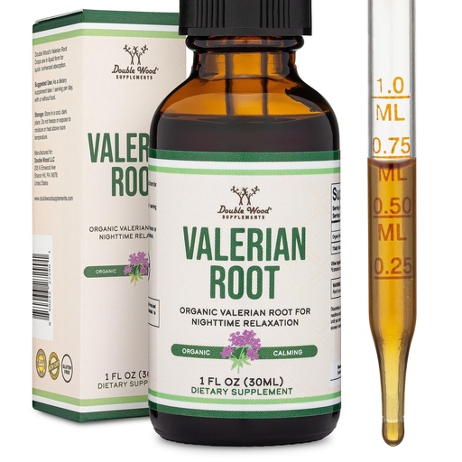 [BRSROFIDDIFRAE3K] Valerian Root Drops for Sleep - Organic Valerian Root Tincture Extract 168mg - 1 FL OZ, 30 Servings (Better Absorbed Than Capsules, Enhances Valerian Root Tea) for Relaxation and Calm by Double Wood