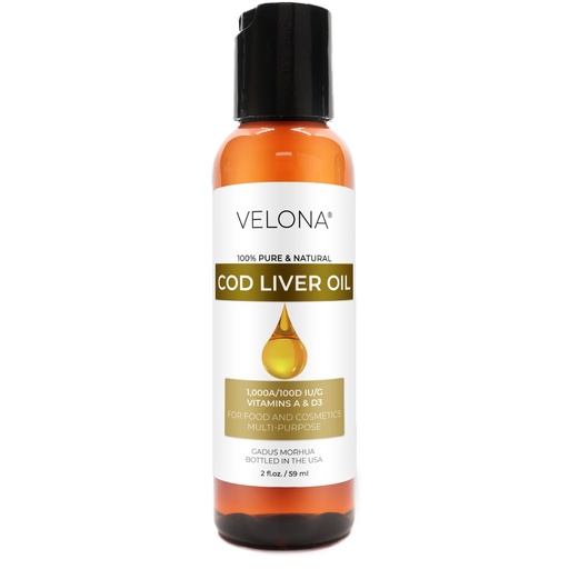 [BRSWYAIYDMHBGHTF] velona Cod Liver Oil - 2 Fl Oz | 1,000A/100D IU/g Omega 3 Vitamins A & D3 | Norwegian Arctic Sustainably Sourced Nordic Oil | Hair, Body and Skin Care | Use Today - Enjoy Results