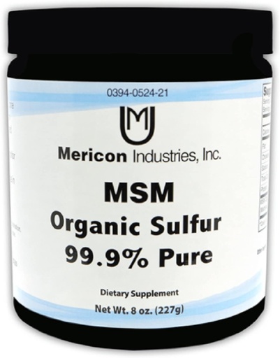 [BRSW2AYNCEORGGQ3] Mericon Industries MSM Organic Sulfur Powder | MSM Supplement for Inflammation, Hair Growth, Healthy Skin, & Increased Energy | Non-GMO, Vegan, Gluten Free, Soy Free (8oz)