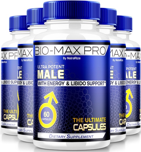 [BRSRAFT7CV7B4YLX] (5 Pack) Bio-Max Pro Capsules, Official BioMax Pro Supplement, All Natural Male Formula for Peak Performance, Stamina, and Confidence, Bio Max Pro for Men Reviews (300 Capsules)
