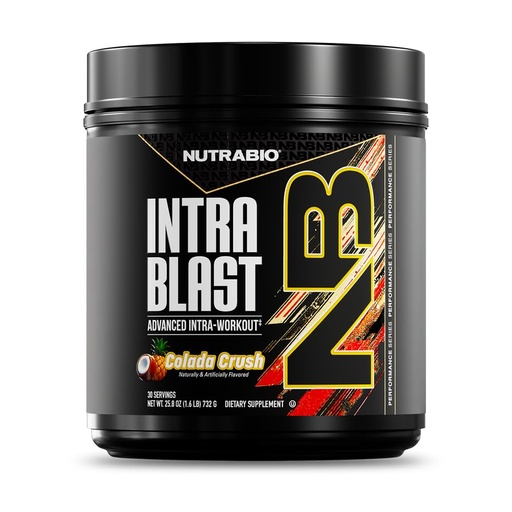 [BRSWY23YOB6GKEQ6] NutraBio Intra Blast Bcaa Powder Amino Acid Supplement, Electrolyte & Hydration Blend, Intra, Pre Workout & Muscle Recovery, 20g Eaa Amino Acids Powder, 5g Glutamine- Colada Crush, 30 Serving