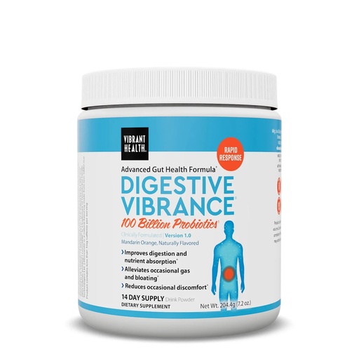 [BRSROHQPOIHQYG3F] Vibrant Health, Digestive Vibrance, Probiotic Powder Reinvented with Special Ingredients, 100 Billion Probiotics Per Serving, 14 Servings