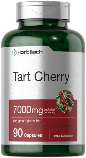 [BRSROYDQAQIQYD33] Horbäach Tart Cherry Capsules | 90 Pills | Herb Extract Supplement | Non-GMO and Gluten Free Formula