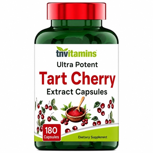 [BRSRACAEOF4BUDLA] Tart Cherry Capsules 400 mg of 30:1 Extract Per Serving - 180 Count | Ultra-Potent Tart Cherry Extract Capsules | Joint, Sleep, & Recovery Support* | High in Antioxidants | Non-GMO | Made in the USA!