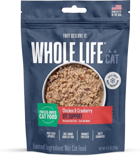 [BRSW2ALYPICB4YDU] Whole Life Cat Urinary Supplement, Feline UTI Remedy & Prevention, Urinary Tract Infection Treatment - Natural Cranberry for Cats, Probiotic for Health & Digestive Support - 30-Day Supply