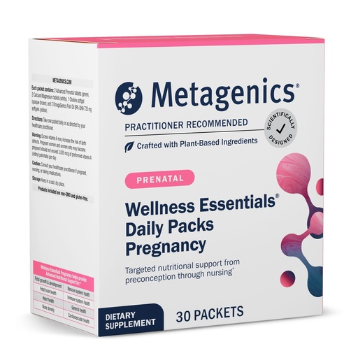 [BRSWIHY3PJYQAGA5] Metagenics Wellness Essentials Pregnancy - Prenatal, Pregnancy & Nursing Support* - with Omega-3 Fatty Acids, Folate, Choline & Antioxidants - Supports Fetal Brain, Bone & Immune Health* - 30 Packets