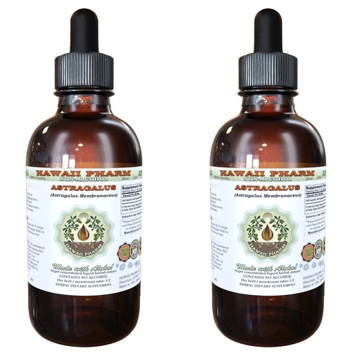 [BRSWKEYHOYPWGFA3] Hawaii Pharm Astragalus Alcohol-Free Liquid Extract, Astragalus (Astragalus membranaceus) Dried Root Glycerite Natural Herbal Supplement 2x4 oz