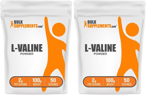 [BRSREADRPMPROYLJ] BulkSupplements.com L-Valine Powder - Valine Amino Acids Supplement, BCAA Energy Powder - Unflavored & Gluten Free, 2g per Serving, 100g (3.5 oz) (Pack of 2)