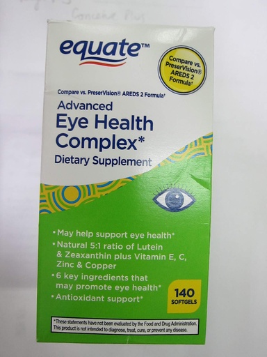 [BRSWGAI5DIIBUH3P] Equate Advanced Eye Health Complex, 140 Softgels (Pack of 2)