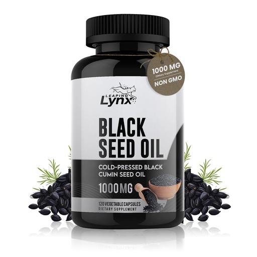 [BRSRABALOR6A4HTU] Leaping Lynx Black Seed Oil 1000mg – Cold-Pressed Nigella Sativa Softgels for Immune, Heart, Joint & Skin Health | 120 Softgels (60-Day Supply) | Non-GMO, Cold Pressed Black Cumin Seed Oil