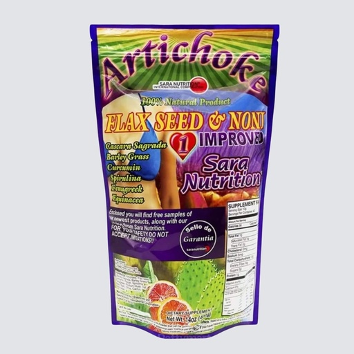 [BRSREGD3OEBRQD3G] Alcachofa Linaza Noni/Artichoke Flax Seed Noni by Sara-Nutrition - 14 oz Powder