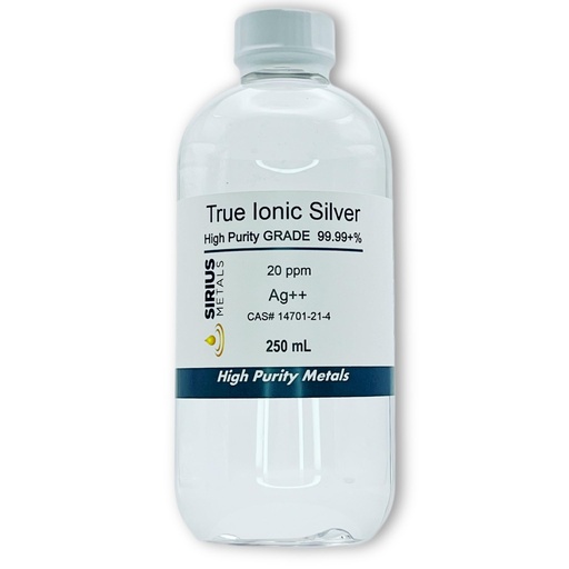 [BRSWGZABCQPWMFA2] Ionic Silver 250mL of 20ppm in a BPA Free Plastic Bottle