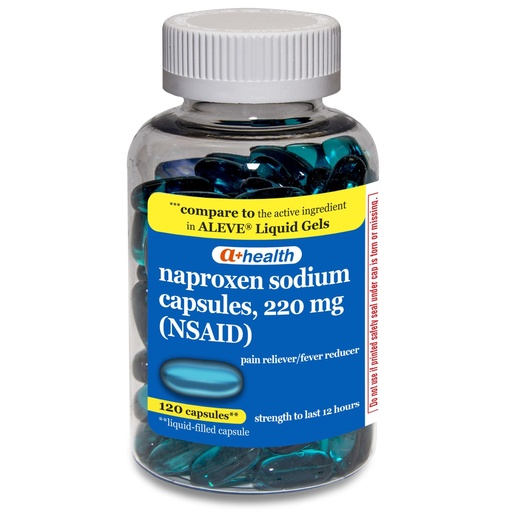 [BRSROGIDO4PRSCAU] A+Health Naproxen Sodium Pain Reliever and Fever Reducer, 220 Mg Liquid Gels, NSAID, 120 Count