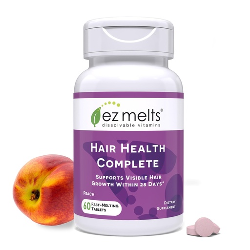 [BRSREFA2BANRMCI4] EZ Melts Hair Health Complete - Hair Supplement to Support Strength & Growth - Includes AnaGain Nu, Biotin, Apigenin, Bambo Silica & More - 60 Sublingual Tablets (30 Servings)