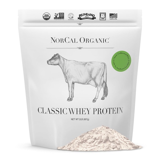 [BRSWIE3YBMBBSEDO] NorCal Organic - Classic Whey Protein - 100% Grass-Fed and Grass-Finished - UNFLAVORED - Lecithin-Free - 2lb Bulk