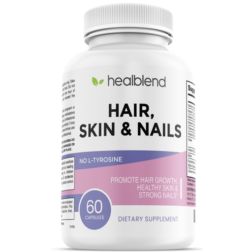 [BRSROAL7DICWAADU] healblend Hair Skin and Nails Vitamins for Women with Biotin 5000 mcg, Iron and Manganese | Vegan, Non-GMO | 60 Capsules