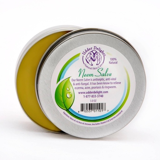 [BRSRAGL6DIIQY3I3] Udder Delight Natural Skincare Neem Salve - 3 oz Tin - Salve