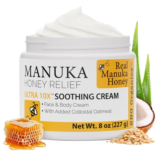 [BRSW2AAQCEIRUAL7] Super Natural Goods Manuka Honey Cream (8oz) – Hydrating Lotion for All Skin Types Suitable for Kids and Adults | Moisturizing Body Cream with Real Manuka Honey Aloe Vera Juice and Cocoa Butter