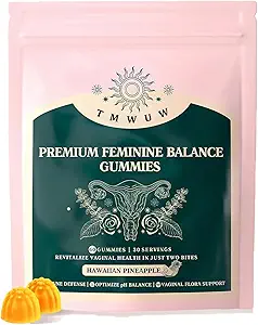 [BRSRAAQ6CQMG2F32] Premium Feminine Balance Gummies, Immune Support,Vegan, Gluten-Free,Hawaiian Pineapple,for Women’s Health & Wellness,60 Gummies - 30 Servings (1)