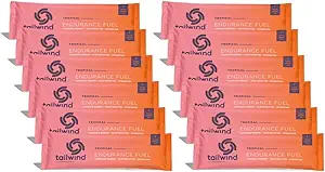 [BRSWKEAPCMNBEHY5] Tailwind Nutrition Endurance Fuel, Caffeine Drink Powder Mix Single Serving with Electrolytes, Non-GMO, Free of Soy, Dairy, and Gluten, Vegan-Friendly, Tropical Buzz, Pack of 12
