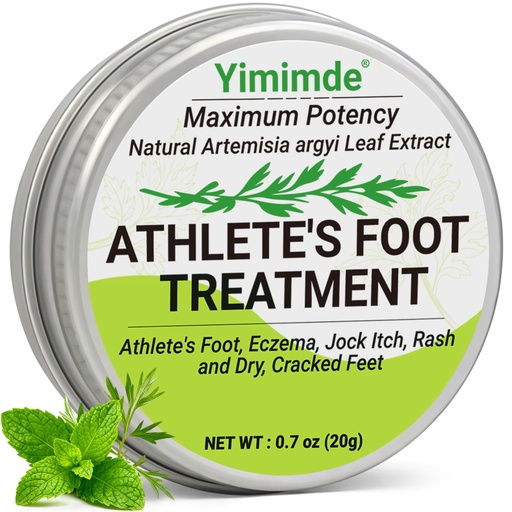 [BRSREALYBMNWCCT5] Maximum Potency Athlete's Foot Treatment Cream, Natural Artemisia Argyi Leaf Extract with Wormwood Oil, Fast-Acting for Eczema, Jock Itch, Rash, Dry Cracked Feet, Plant-Powered Skin Soothing