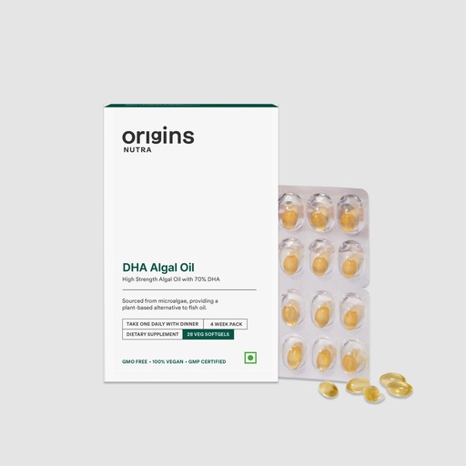 [BRSREFAEPIFAKH3L] DHA Algal Oil 350mg | Vegan Omega-3 from Algae | Plant-Based Fish Oil Alternative for Brain, Eye & Heart Health | 28 Veg Softgels