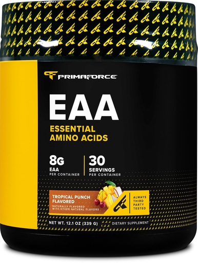 [BRSROHQNDIIWKH3H] Primaforce EAA Powder (30 Servings, Tropical Punch) - Essential Amino Acids for Pre/Intra Workout and Recovery - Non-GMO and Gluten Free